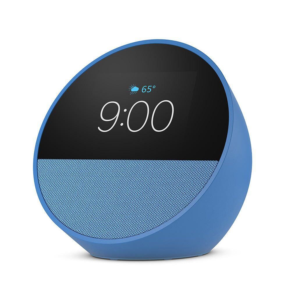 Amazon Echo Spot Smart Alarm Clock with Vibrant Sound and Alexa (2024 Release) - Blue