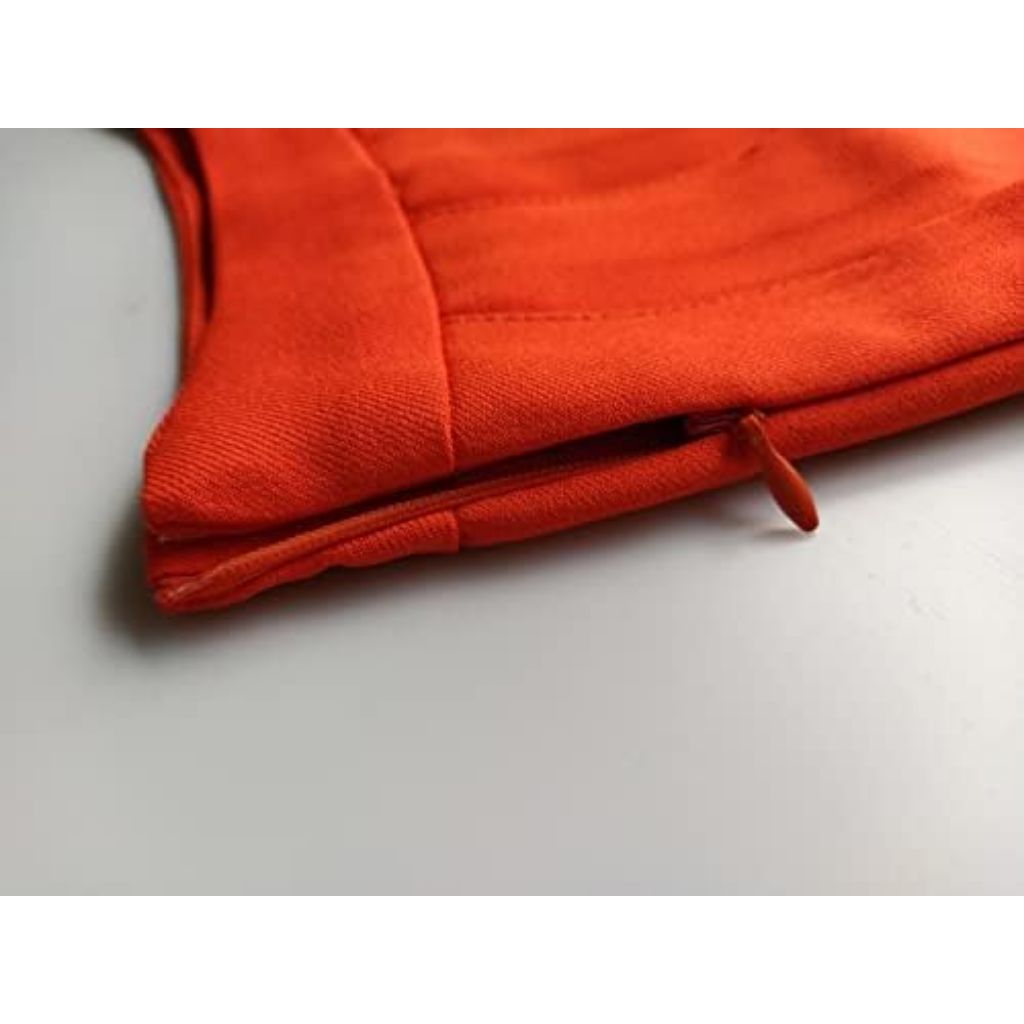 TONCHENGSD Women's High Waist Pleated Skater Tennis Skirt - Orange, Size XS