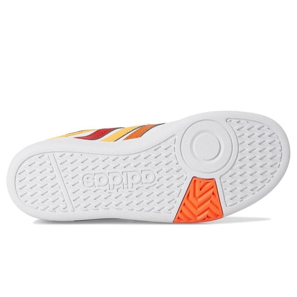 adidas Kids Hoops 4.0 Sneakers - White/Scarlet/Flash Orange, Size 1 Little Kid