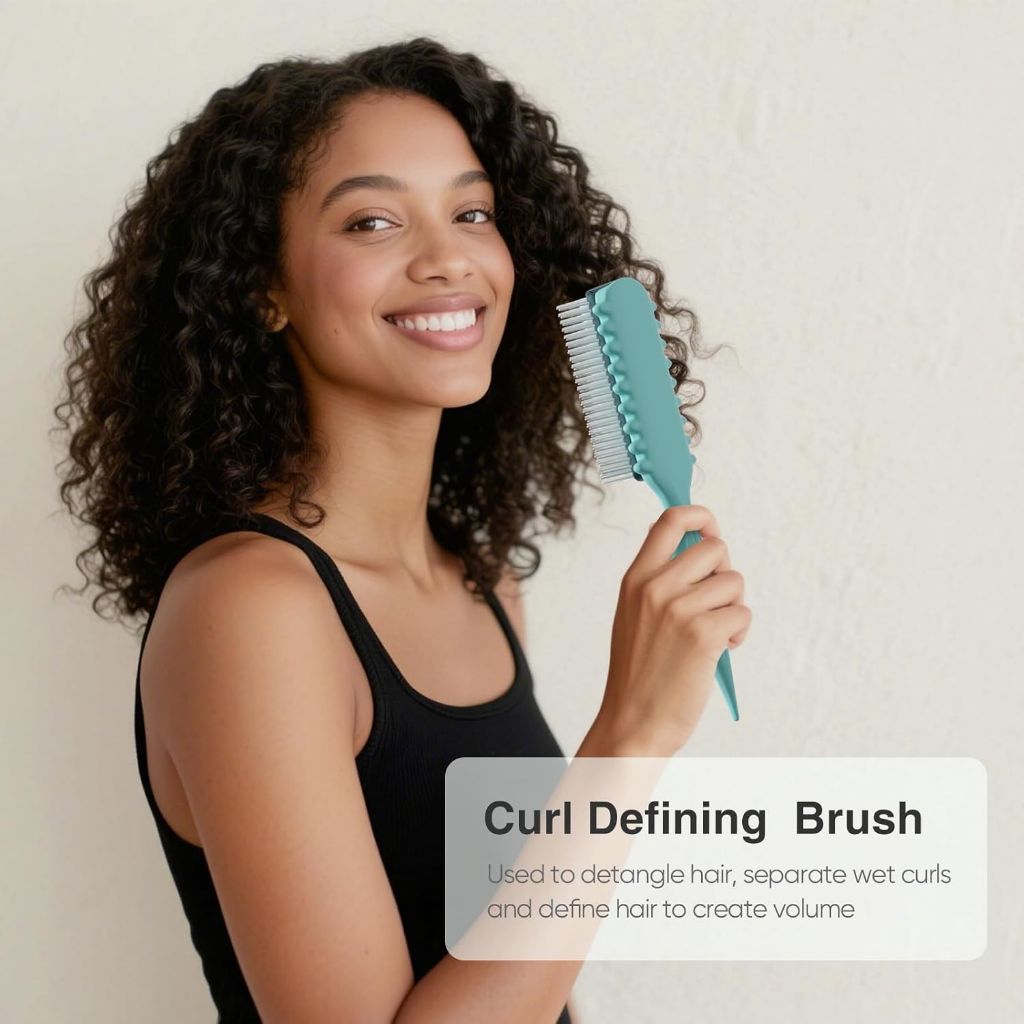 Curl Defining Denman Brush for Defining Curls, Volumizing, Shaping, & Styling - Blue