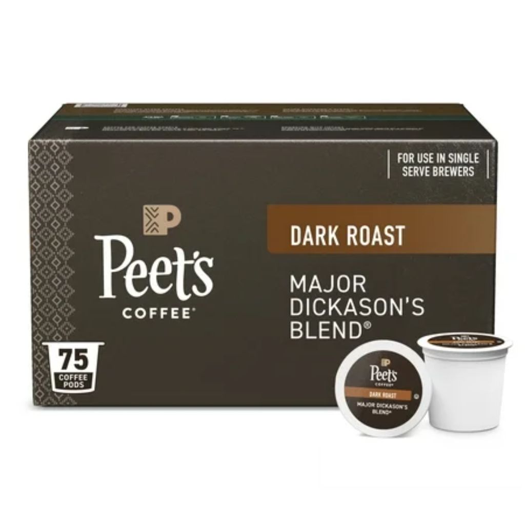 Peet s Coffee Major Dickason's Blend Premium Dark Roast Coffee Pods  75 Count