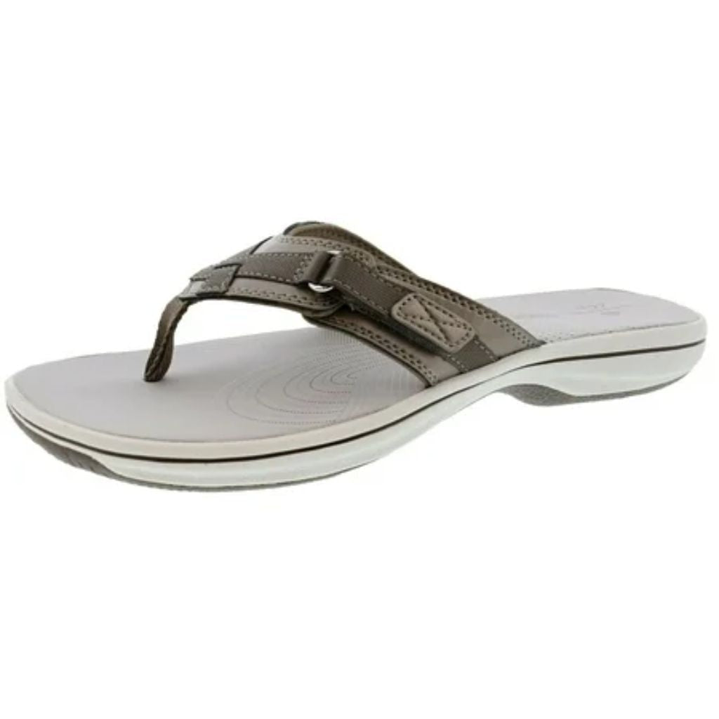 Clarks Women's Breeze Sea Flip Flop Sandals - Pewter, 10