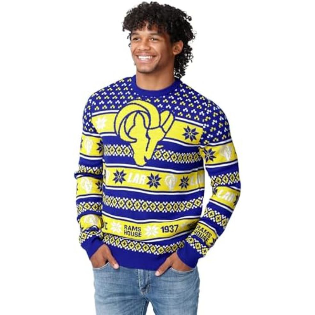 LA Rams FOCO NFL Team Big Logo Ugly Sweater