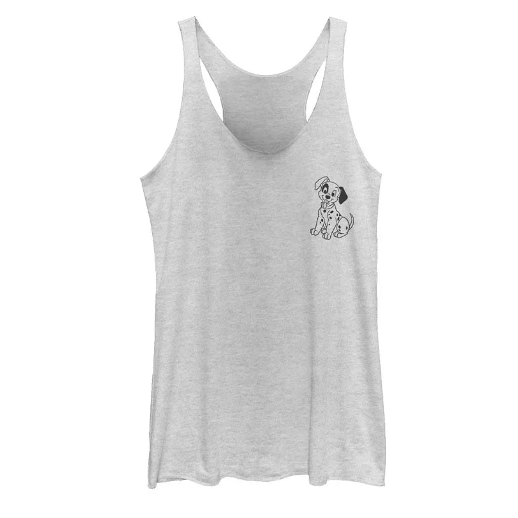 Disney's 101 Dalmatians Patch Girls' Graphic Tank Top - White Gray, Large
