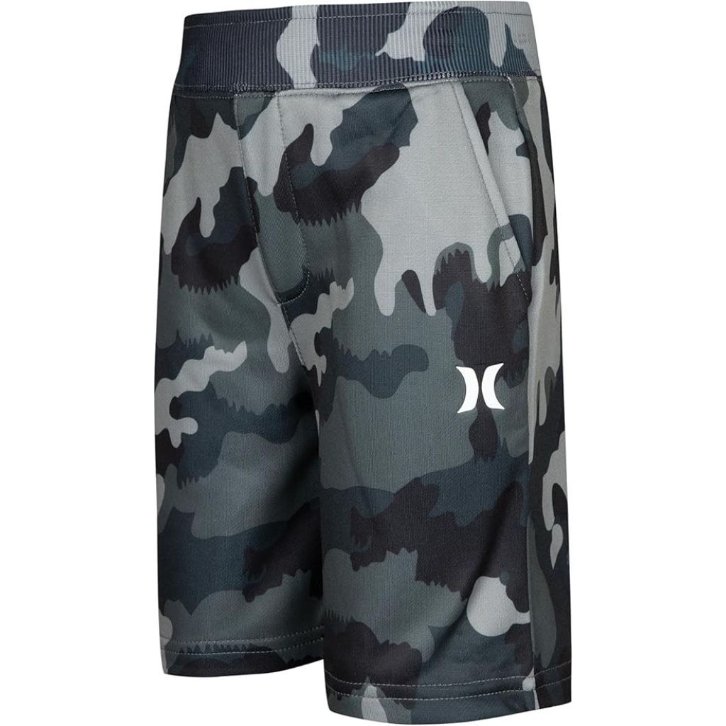 Hurley Boy's Solar French Terry Pull on Shorts - Gray Camo, Size 4