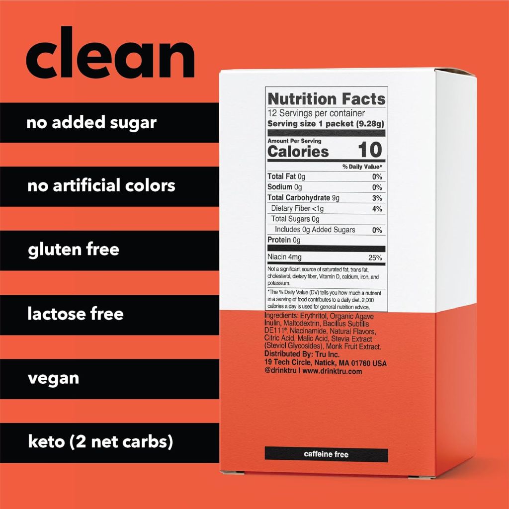 Tru Gut Powder Prebiotics and Probiotics for Digestive Health - Peach Flavored