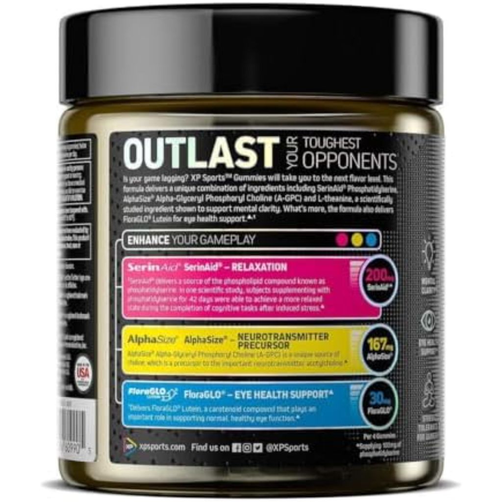 Performance Sports Gummies – Mental Clarity & Eye Health Support, Sour Citrus Jujube - 80 Gummies