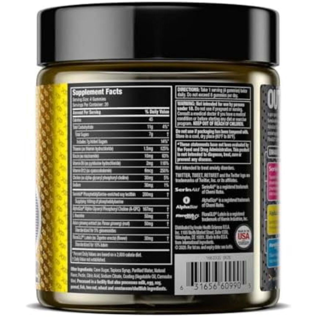 Performance Sports Gummies – Mental Clarity & Eye Health Support, Sour Citrus Jujube - 80 Gummies