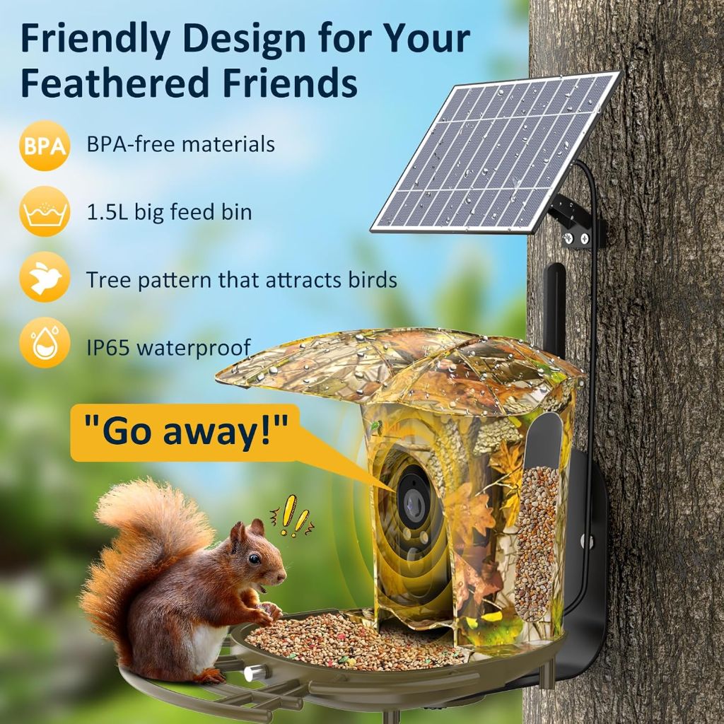 Lollyes Smart Bird Feeder with Camera