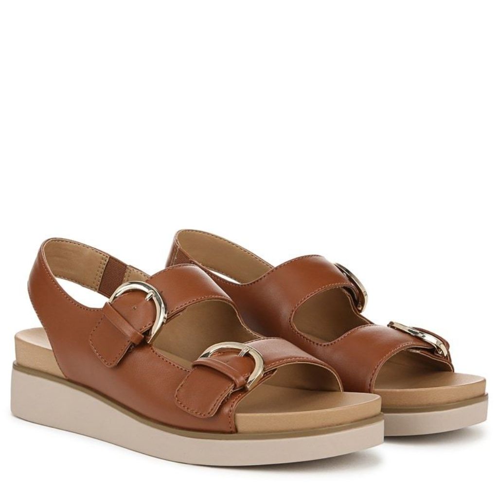 LifeStride Women's Goodie Slingback Platform Sandals - Tan, Size 6W