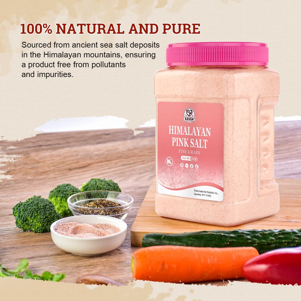 52USA Fine Ground Himalayan Pink Salt - 5 Pound