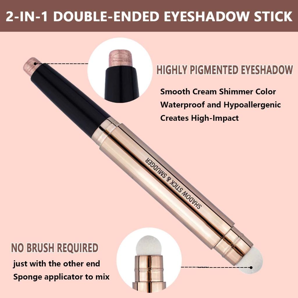 Engbo Eyeshadow Stick And Smudger Makeup Brush - Warm Gold