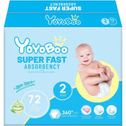 Disposable Baby Diapers, Hypoallergenic, Superior Absorbency & Lightweight Design, Fragrance Free, Size 2, 72 Count