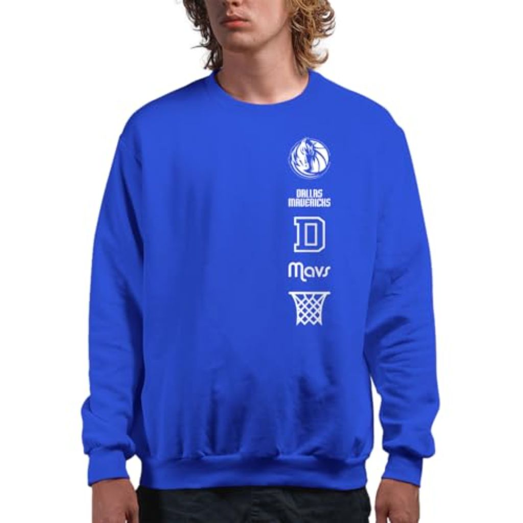 Junk Food NBA -3XL Dallas Mavericks - Stacked Logo - Officially Licensed Adult Pullover Fleece Crew Neck for Men and Women