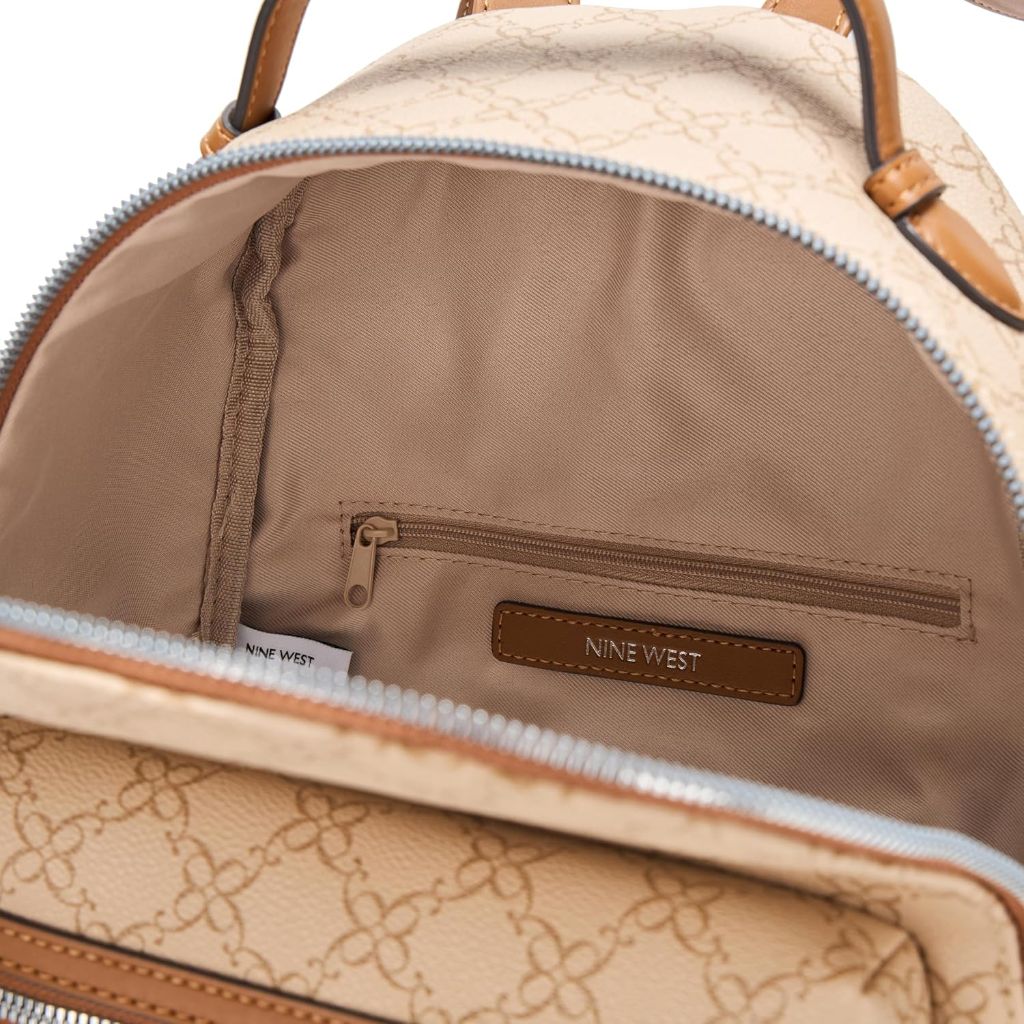 Nine West Vonetta Backpack - Light Khaki/Brandy