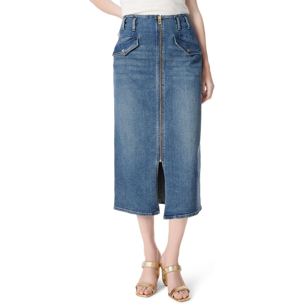 DEE OCLEPPO Women's Millie Zipper Front Denim Skirt - Ocean Blue, Size 8