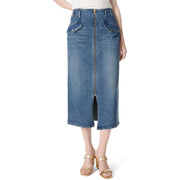 DEE OCLEPPO Women's Millie Zipper Front Denim Skirt - Ocean Blue, Size 8
