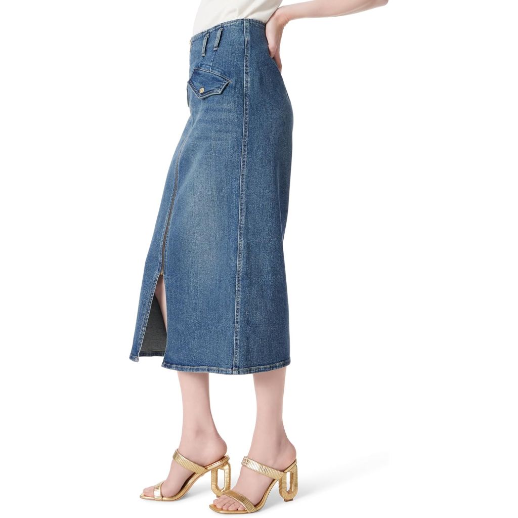 DEE OCLEPPO Women's Millie Zipper Front Denim Skirt - Ocean Blue, Size 8