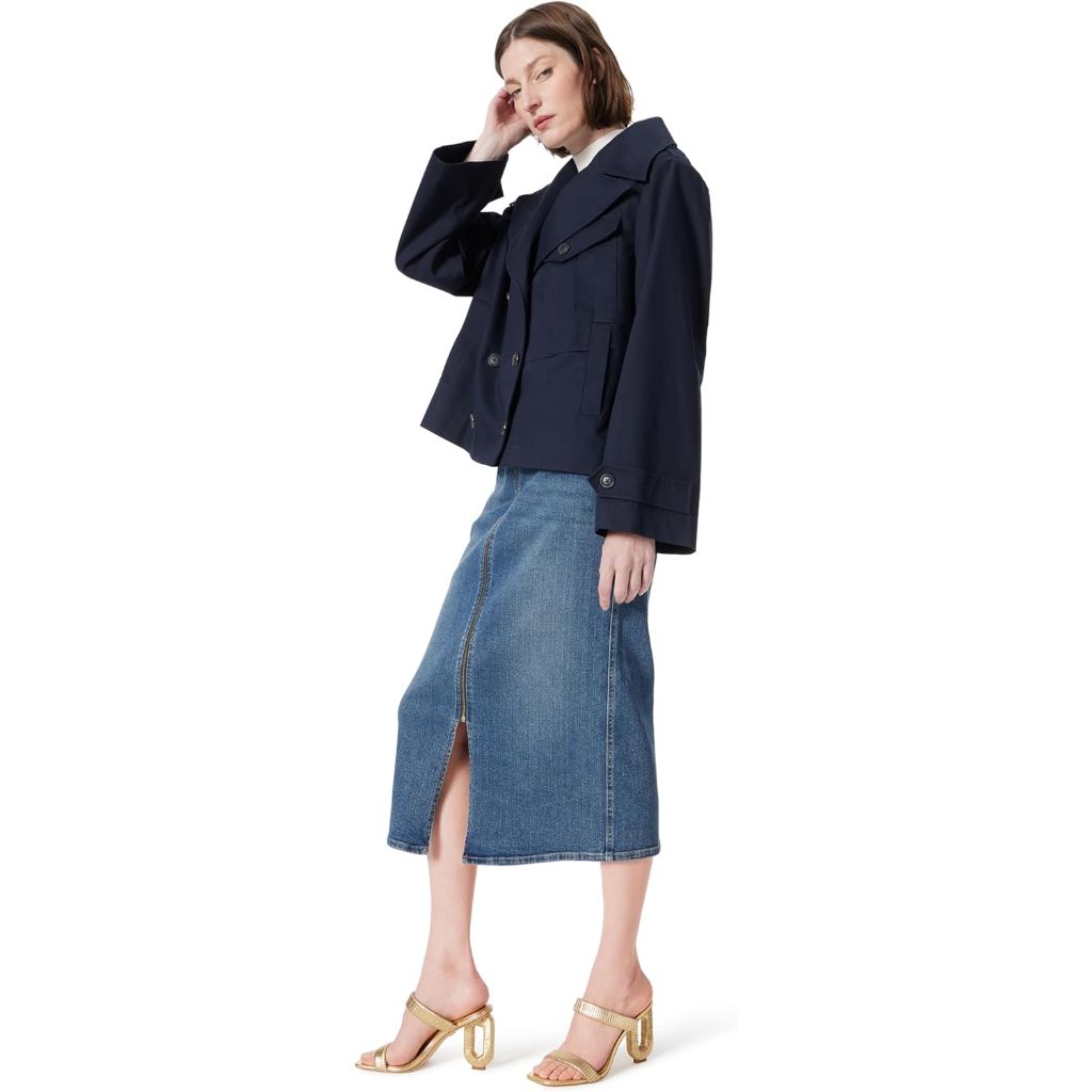 DEE OCLEPPO Women's Millie Zipper Front Denim Skirt - Ocean Blue, Size 8