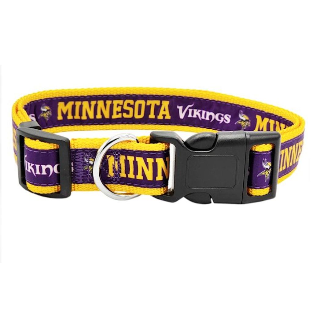 Pets First NFL Satin Dog Collar - Minnesota Vikings, Medium
