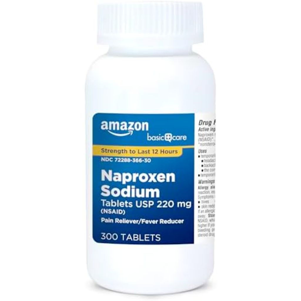 Amazon Basic Care Naproxen Sodium Tablets 220mg (NSAID) - 300 Tablets