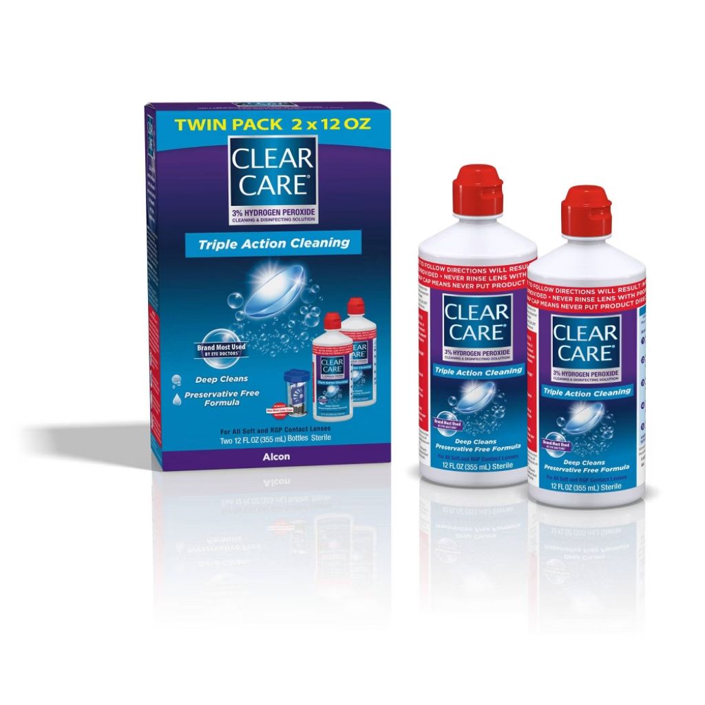 Clear Care Triple Action Cleaning & Disinfecting Solution - 12 fl. oz. (Twin Pack)