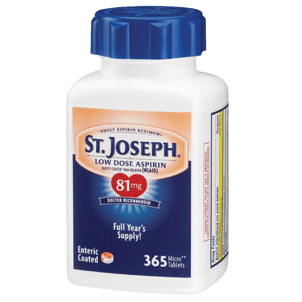 St. Joseph Low Dose Aspirin Pain Reliever (NSAID) 81mg - 365 Tablets