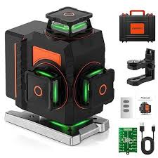 DEERFO 16 Line Laser Level 360 Self-Leveling Orange/Black