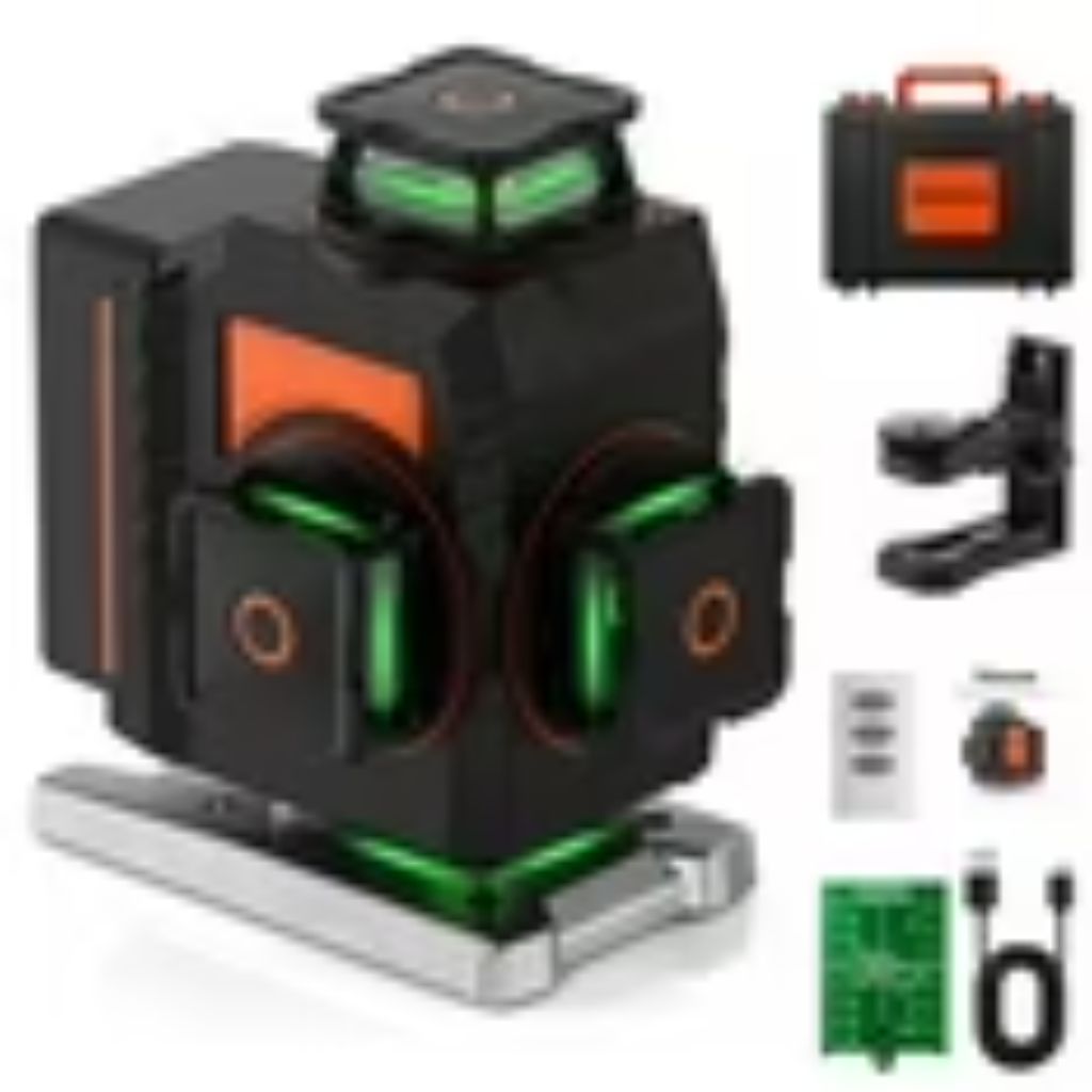 DEERFO 16 Line Laser Level 360 Self-Leveling Orange/Black