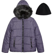 LONDON FOG Size 12M  baby-girls Heavyweight Puffer Jacket With Faux Fur Hood and Matching Beanie