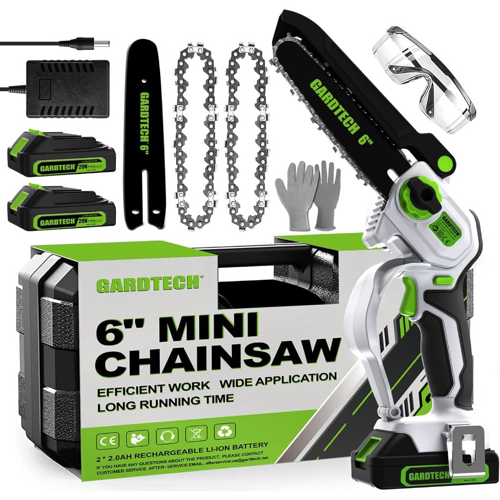 GARDTECH Mini Chainsaw Cordless 6 Inch - Portable Electric Chainsaw Cordless Battery Powered