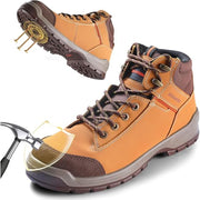 DURAWERK Men's Steel Toe Work Boots - Tan, Size 10