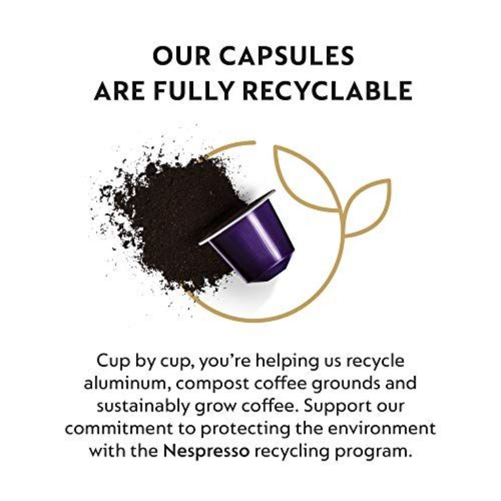 Nespresso Original Line Arpeggio Decaffeinato Dark Coffee Capsules, 50ct