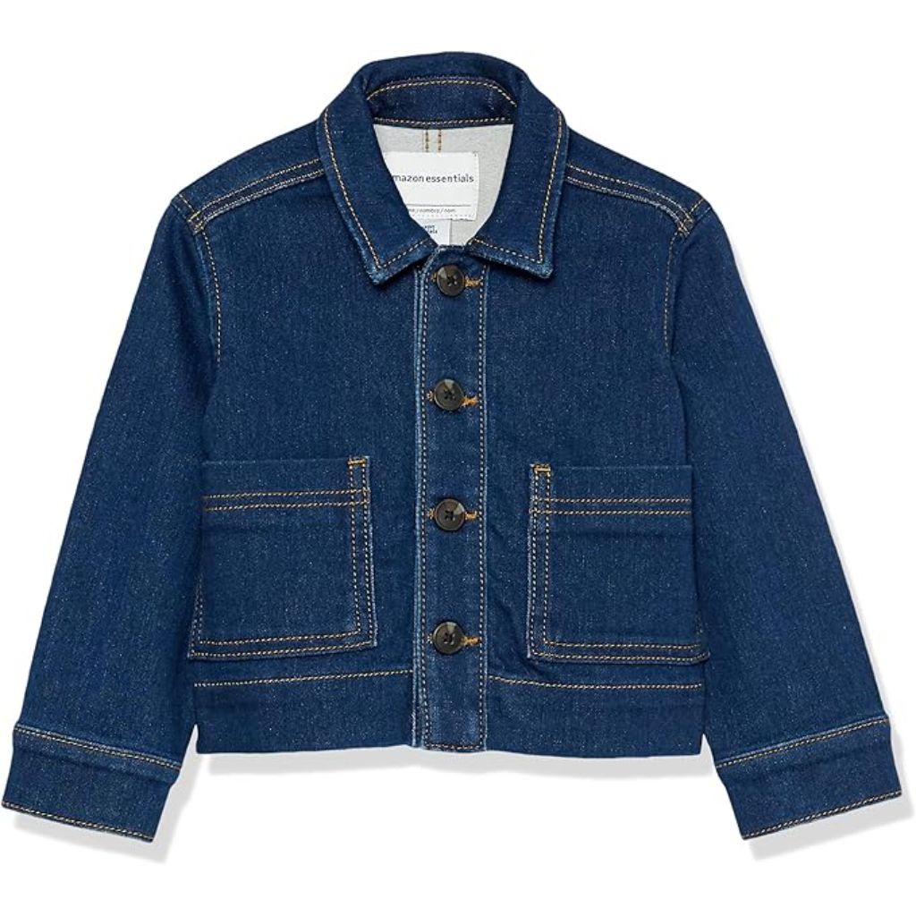 Amazon Essentials Unisex Kids and Toddlers' Relaxed Fit Denim Chore Jacket Size 23