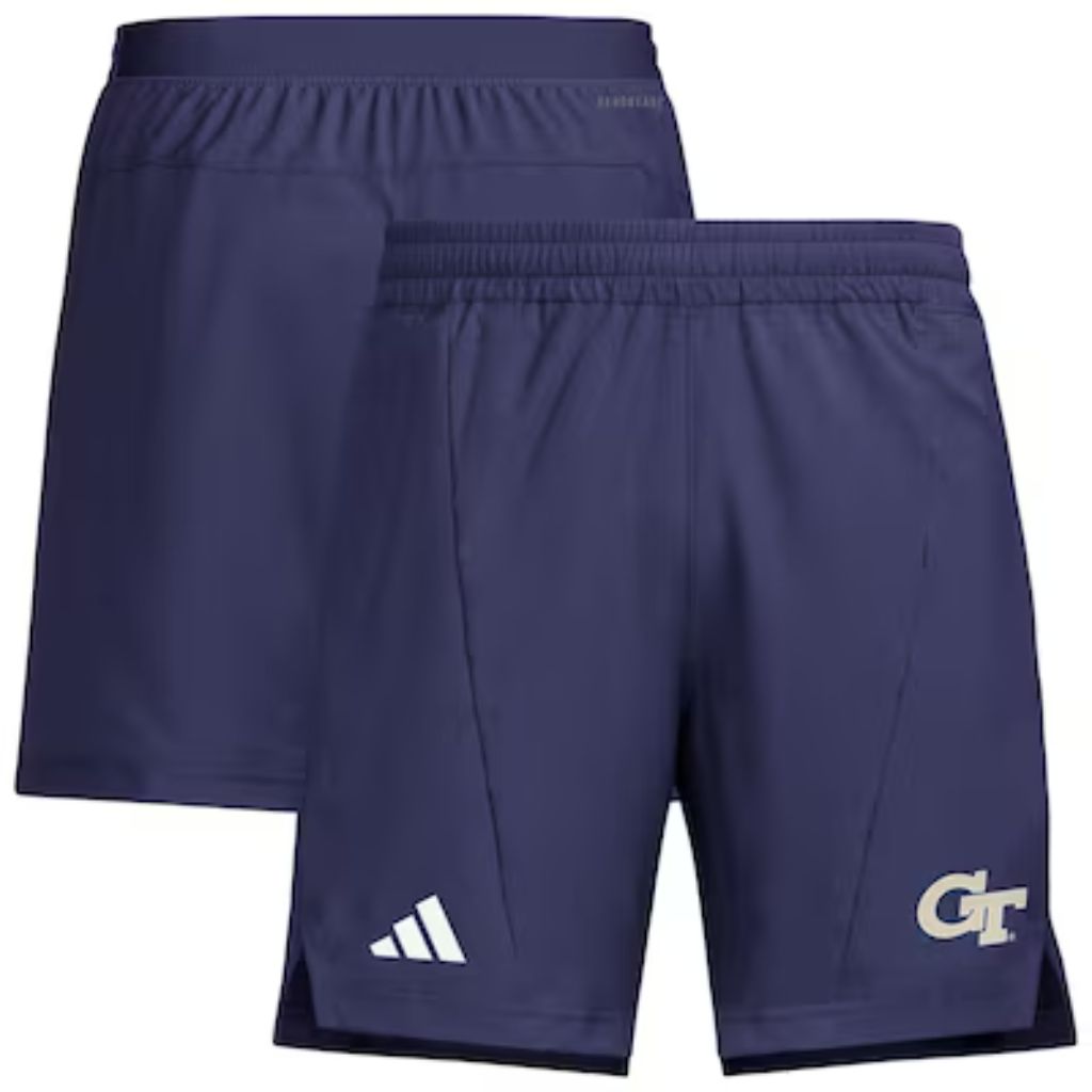 adidas Men's Georgia Tech Stadium Shorts with Pockets - Navy, Size Small