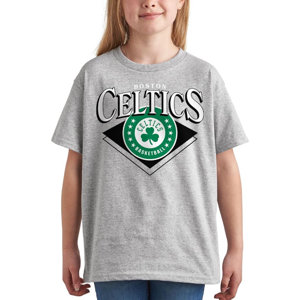 Boston Celtics Kids Small Junk Food NBA Court Classic - Kids Short Sleeve Fan T-Shirt for Boys and Girls
