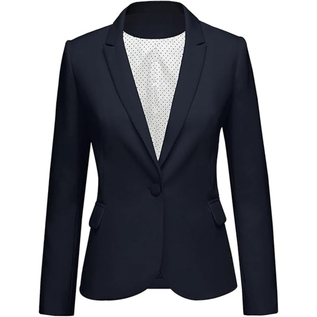 LookbookStore Size M Womens Notched Lapel Pockets Button Work Office Blazer Jacket Suit