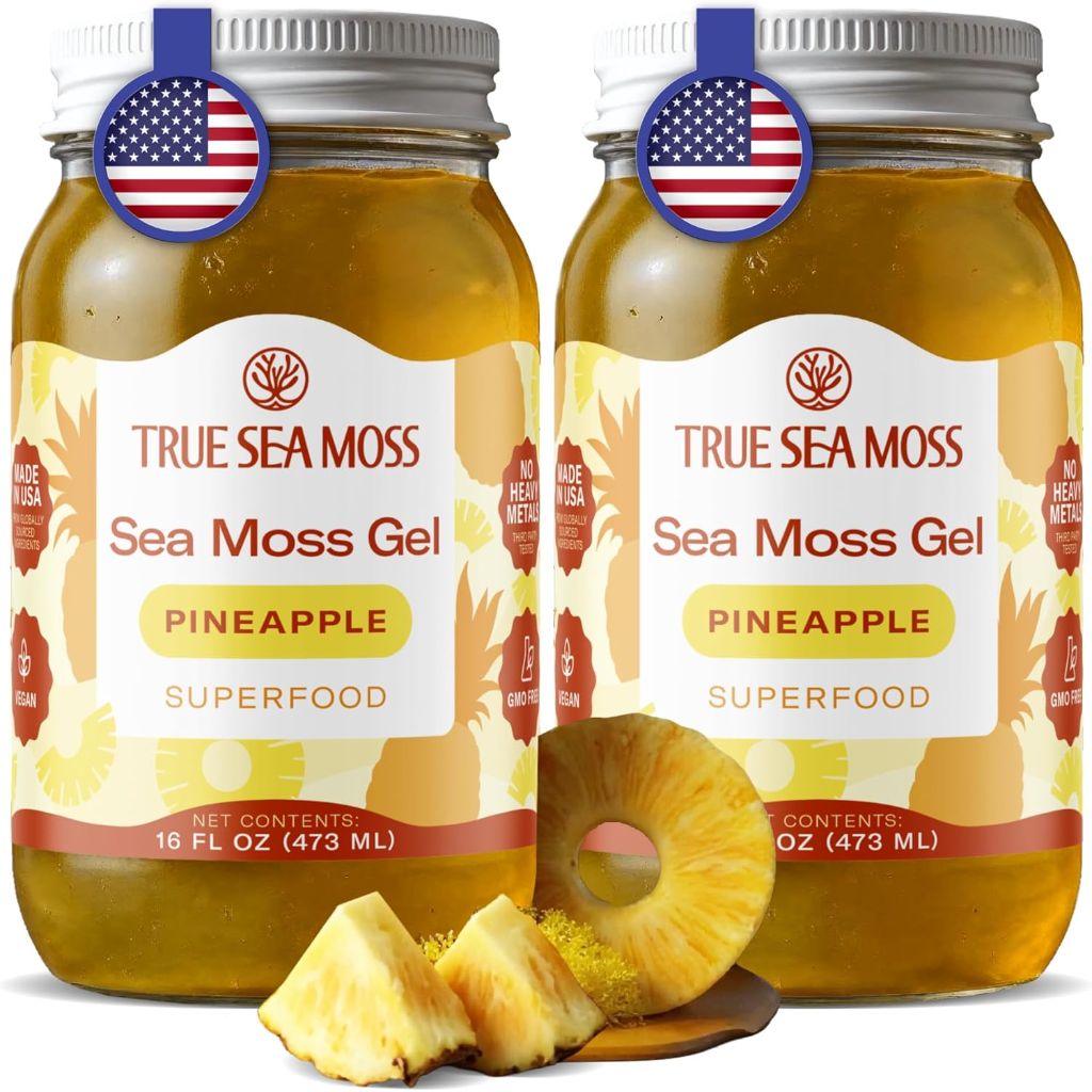 TrueSeaMoss Sea Moss Gel Superfood - Pineapple, 16 fl. oz. (2 Pack)