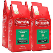Community Coffee Café Special Decaf Medium Dark Roast Ground Coffee, 32oz Bag (4 Pack)