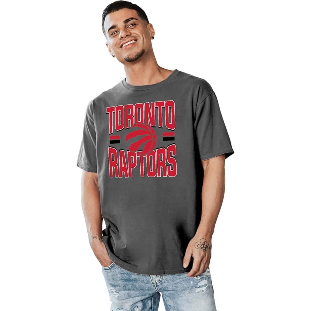 Toronto Raptors  Size S Blue 84 NBA Unisex-Adult NBA Officially Licensed T-Shirt Ringspun Bold Black