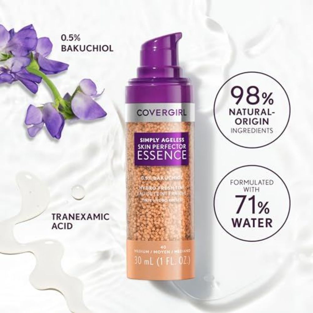 COVERGIRL Simply Ageless Skin Perfector Essence Vegan Foundation - 70 Rich, 1 fl. oz.