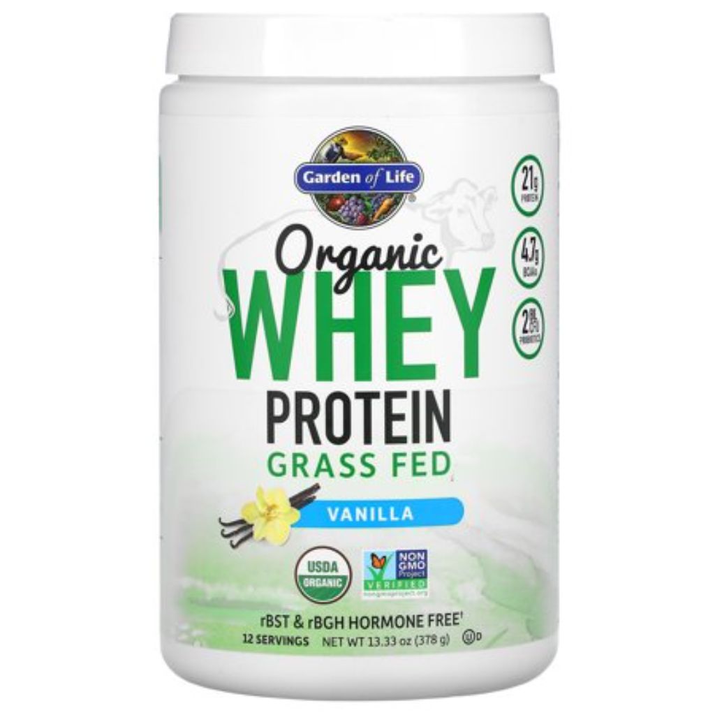 Garden of Life Grass-Fed Organic Whey Protein Powder - Vanilla, 13.33 oz
