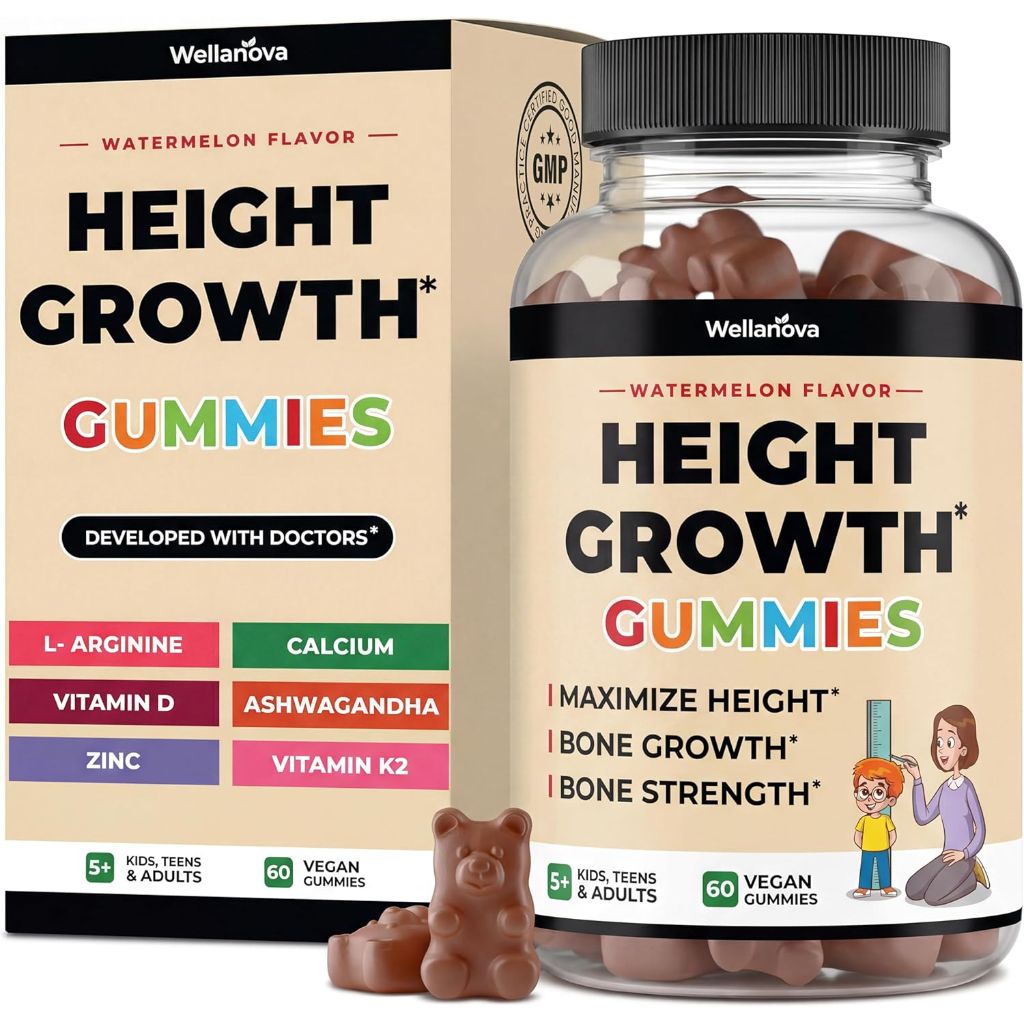 Wellanova Height Growth Vitamin Gummies - Watermelon, 60ct.