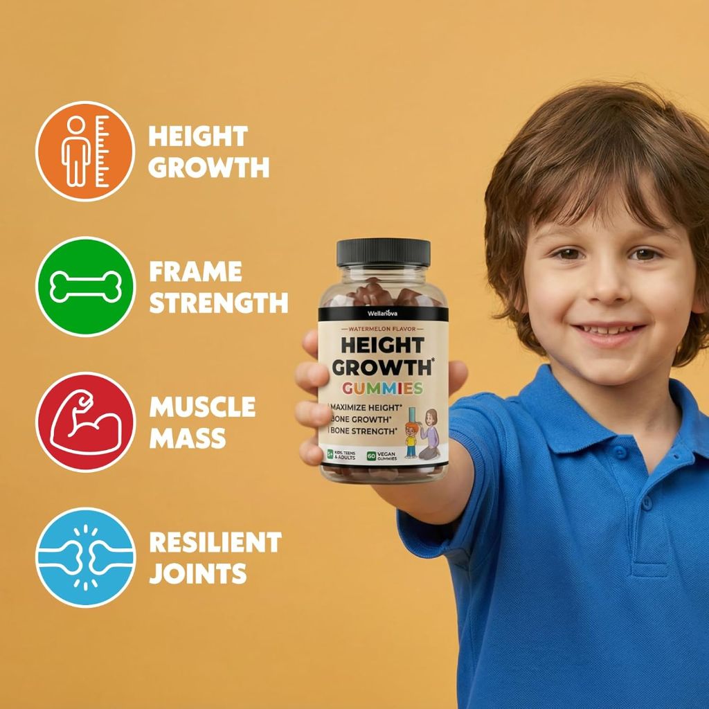 Wellanova Height Growth Vitamin Gummies - Watermelon, 60ct.