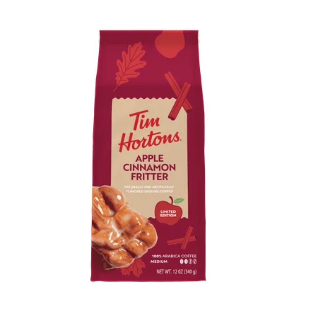 Tim Hortons  Apple Cinnamon Fritter  Flavored Ground Coffee  Medium Roast  12 oz Bag