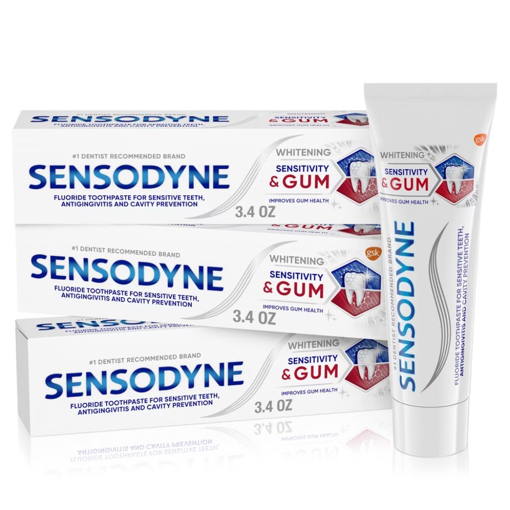 Sensodyne Sensitivity & Gum Whitening Toothpaste - Unflavored, 3.4oz (3 Pack)