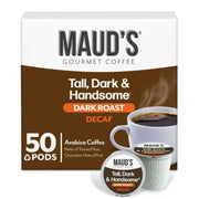 Maud's Decaf Tall, Dark, & Handsome Dark Roast Keurig K-Cup Coffee Pods, 50ct