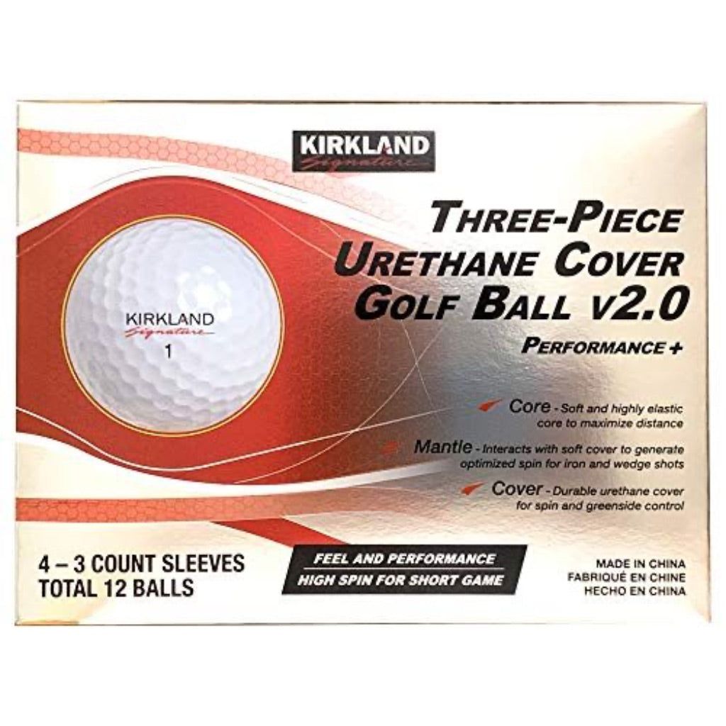 Kirkland Three-Piece Urethane Cover Golf Ball V2.0, 1 Dozen, 12 Count