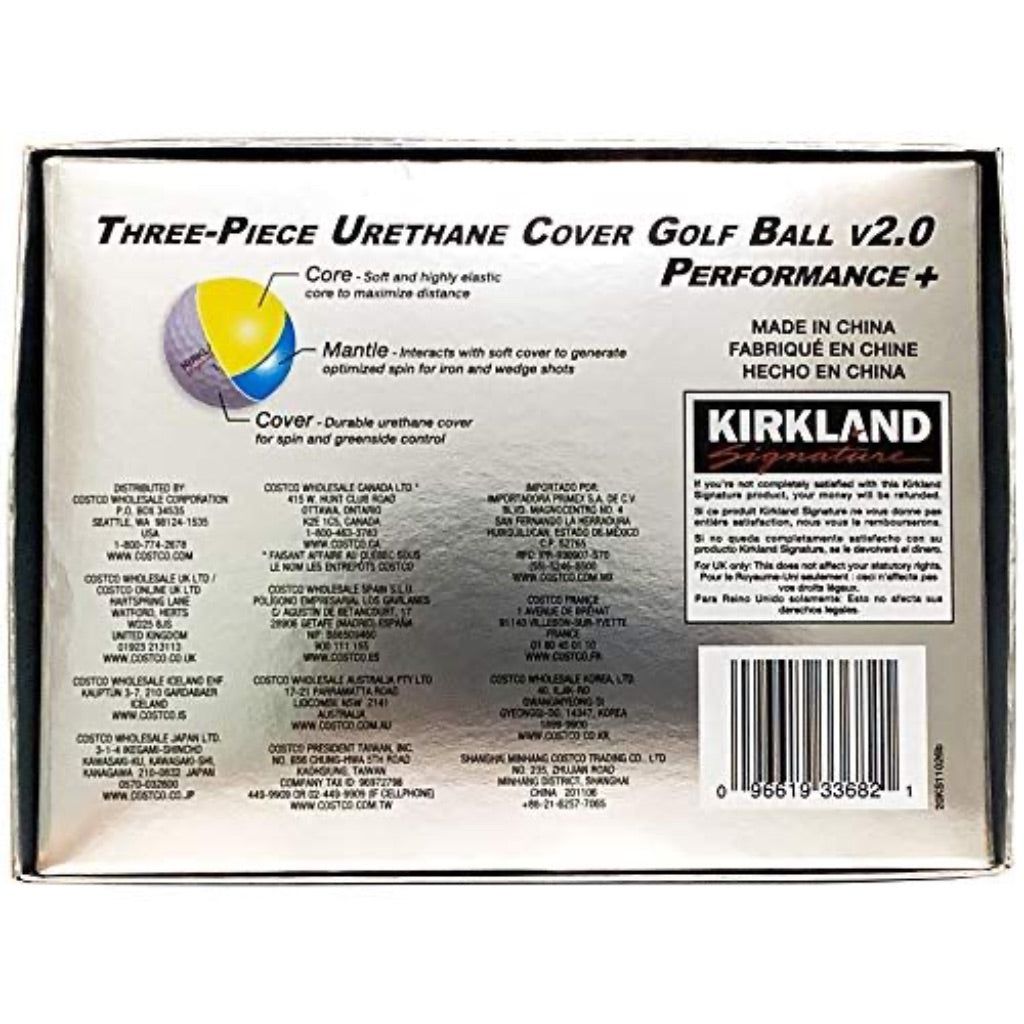 Kirkland Three-Piece Urethane Cover Golf Ball V2.0, 1 Dozen, 12 Count
