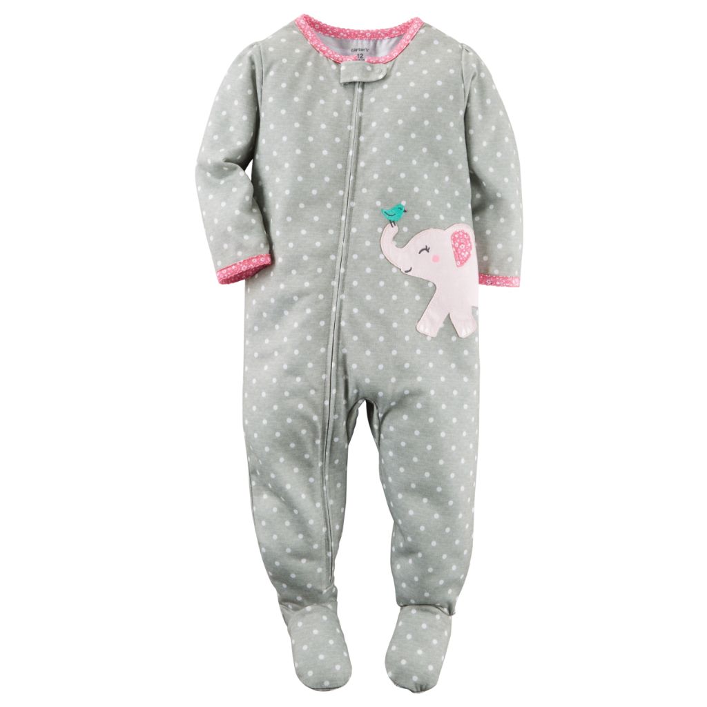 Carter's Toddler Girls' 1-Pc. Dot-Print Elephant Footed Pajamas